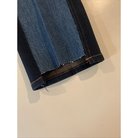 Tractr Jeans Sz 3/26 Color Block 2 Tone Blue Crop Women - Picture 2 of 9